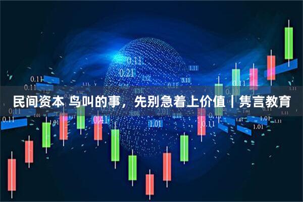 民间资本 鸟叫的事，先别急着上价值｜隽言教育