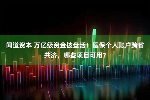 闻道资本 万亿级资金被盘活！医保个人账户跨省共济，哪些项目可用？