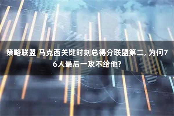 策略联盟 马克西关键时刻总得分联盟第二, 为何76人最后一攻不给他?